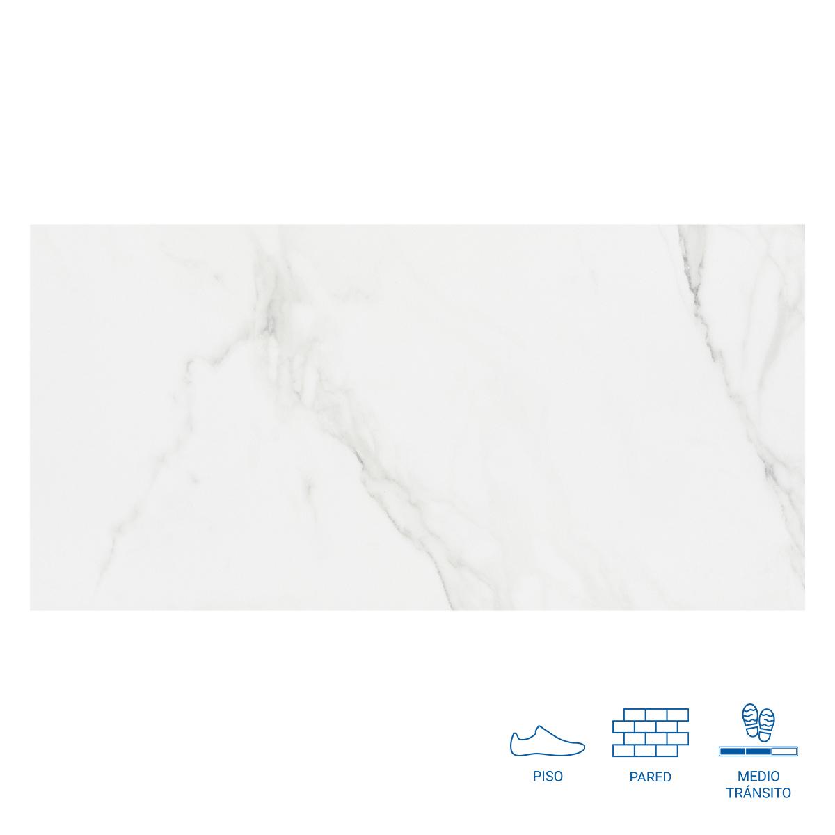 Porcelanato Belmar White Mate - 30 x 60 cm - 1.26 m2