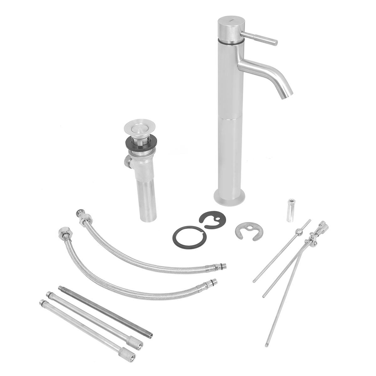 Monocomando Stal Para Lavatorio Alto - Plateado