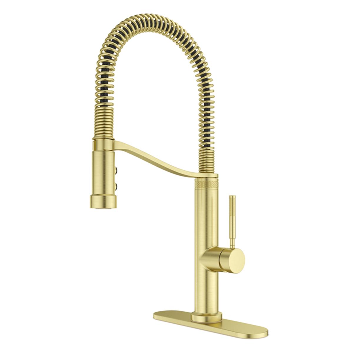 Monocomando Bruton Pico Alto Para Lavadero - Dorado