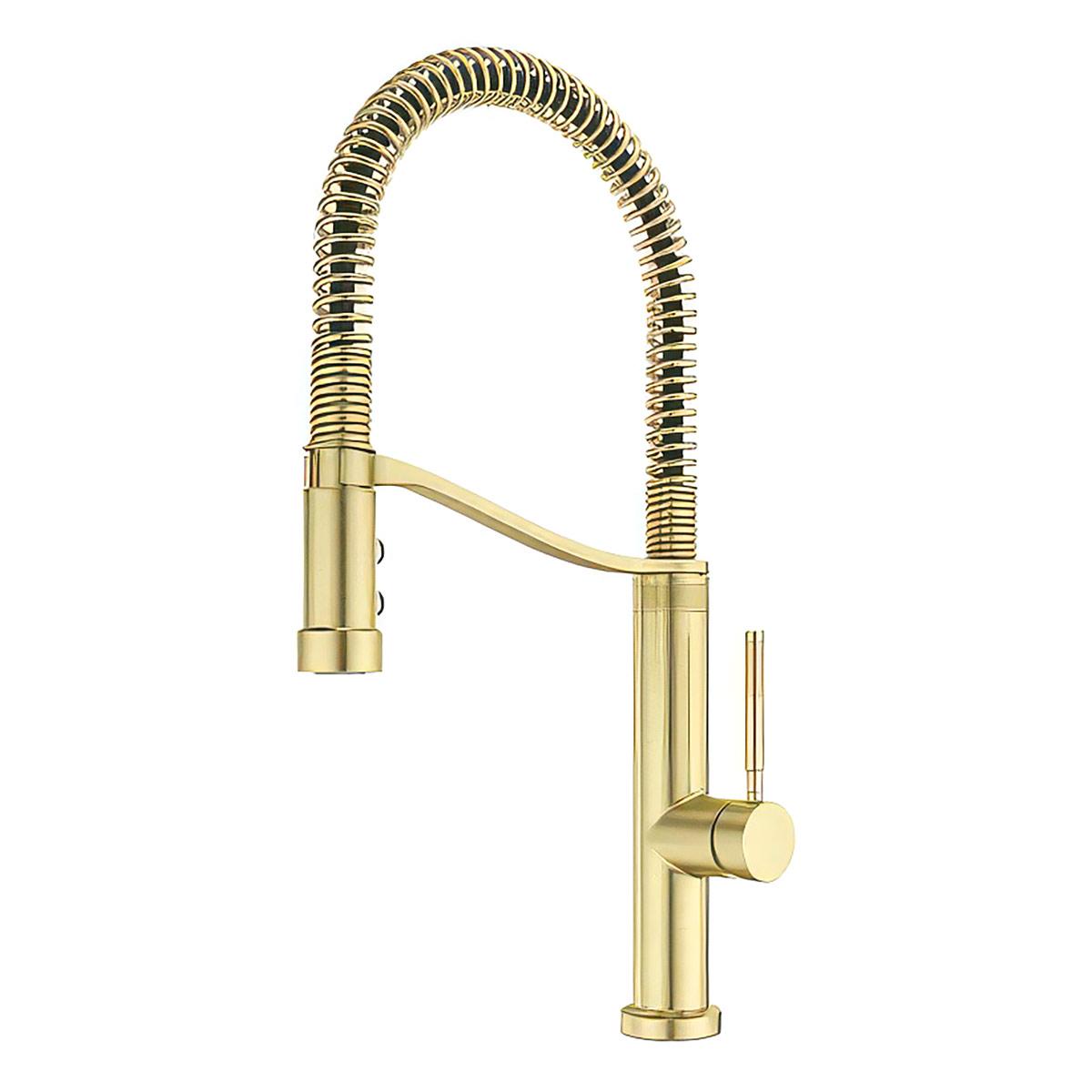 Monocomando Bruton Pico Alto Para Lavadero - Dorado