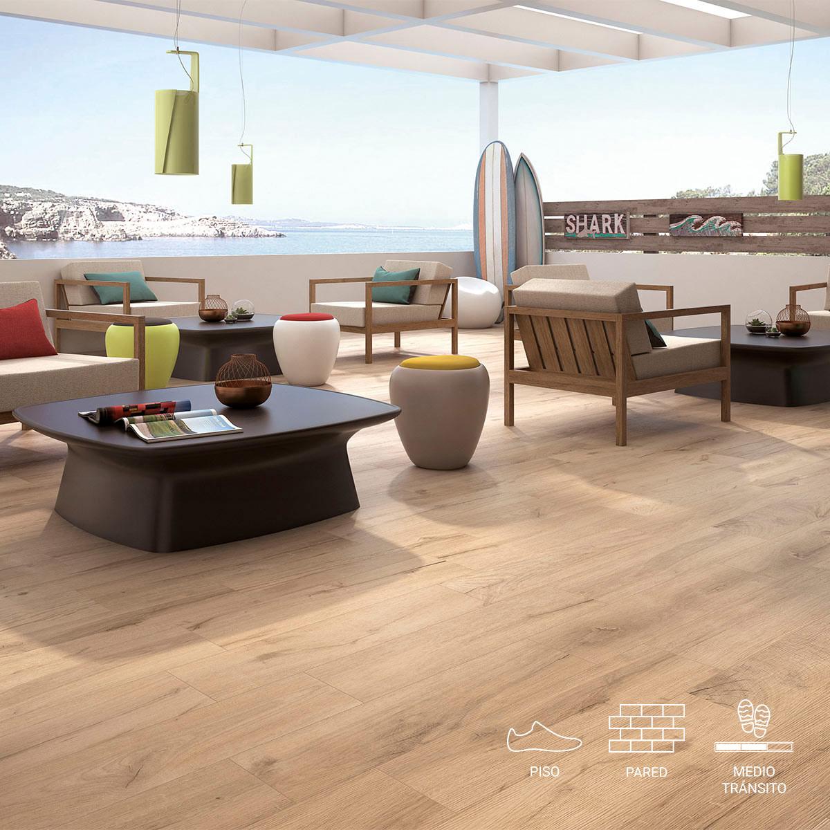 Porcelanato Bricola Haya Marrón Mate - 20X75 cm - 1.05 m2