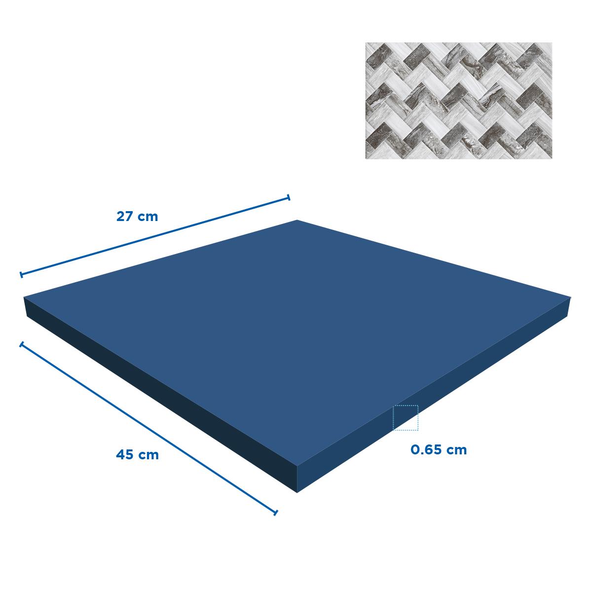 Mayólica Chocolate Gris Brillante Est - 27 x 45 cm - 2.07 m2