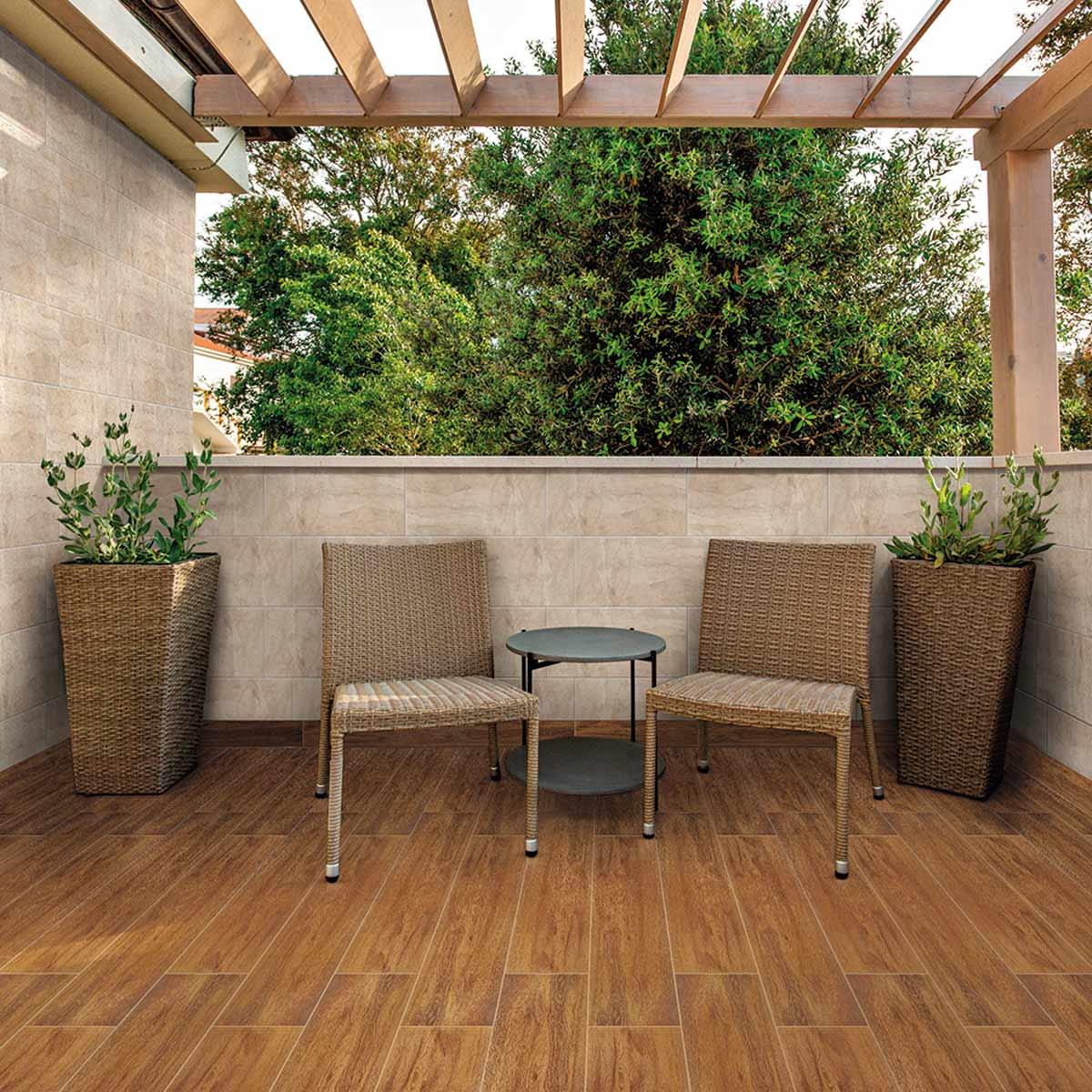 Piso Caoba Caramelo Mate Mad II - 20 x 60 cm - 1.20 m2