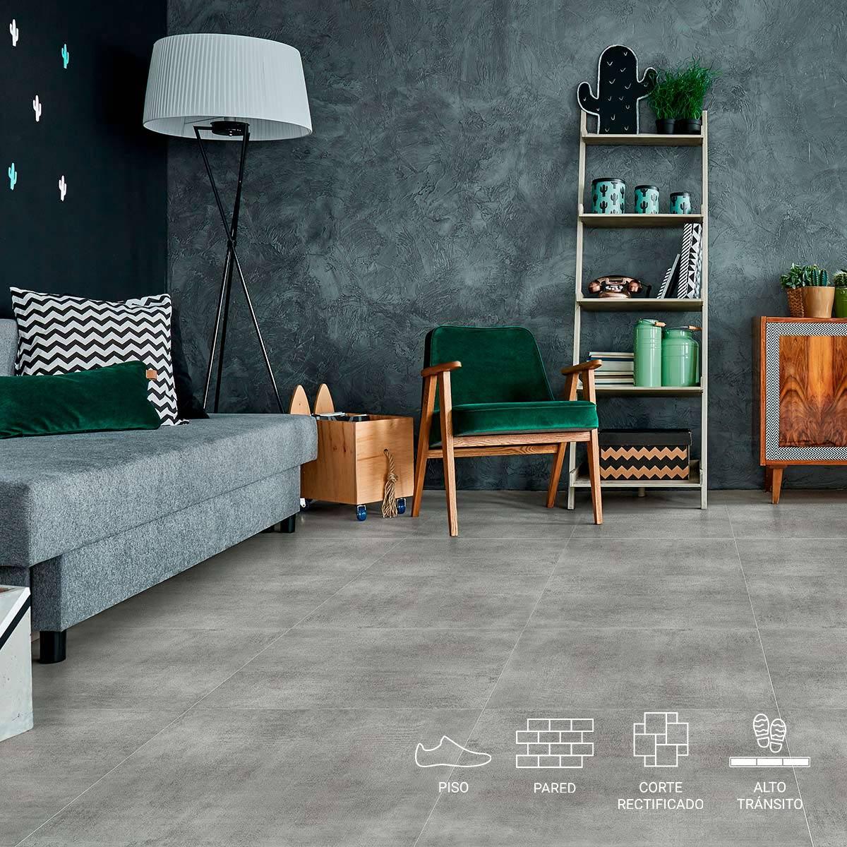 Porcelanato Andine Plateado Mate - 60X60 cm - 1.44 m2