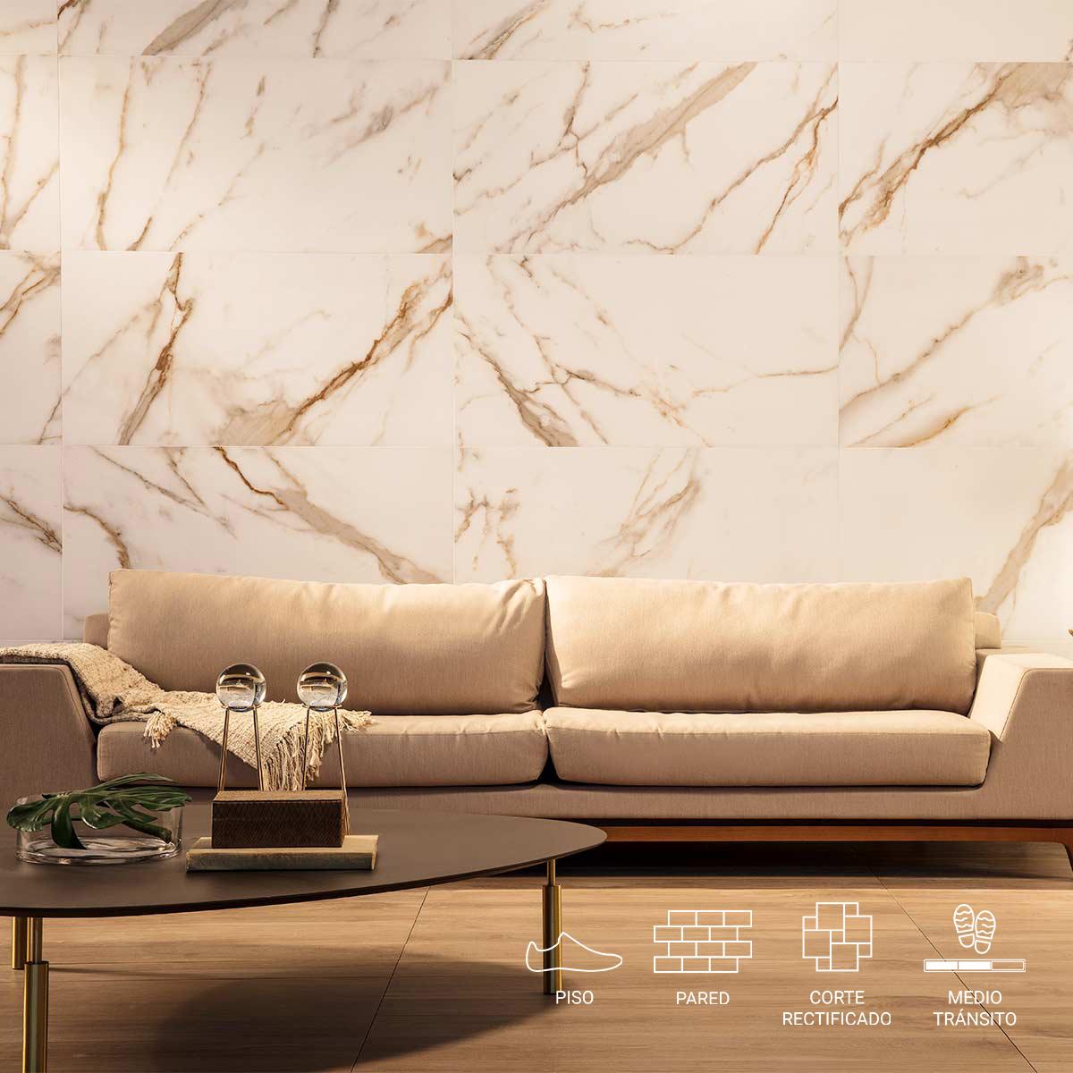 Porcelanato Canova Blanco Natural - 118X59 cm - 1.37 m2