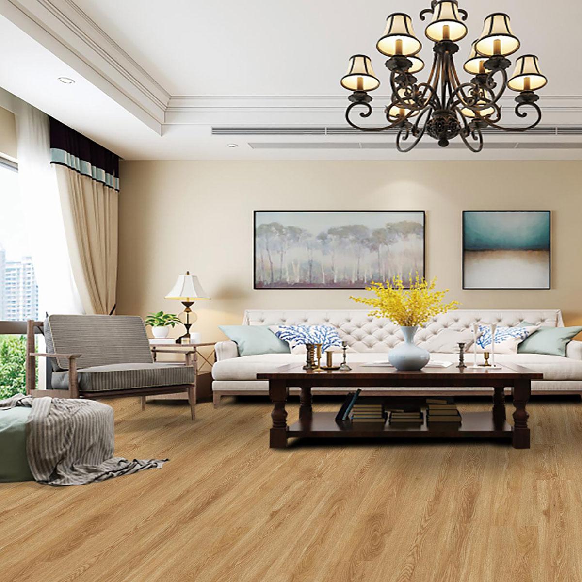 Piso SPC Roble Marrón Claro - 18.3X122 cm - 2.23 m2