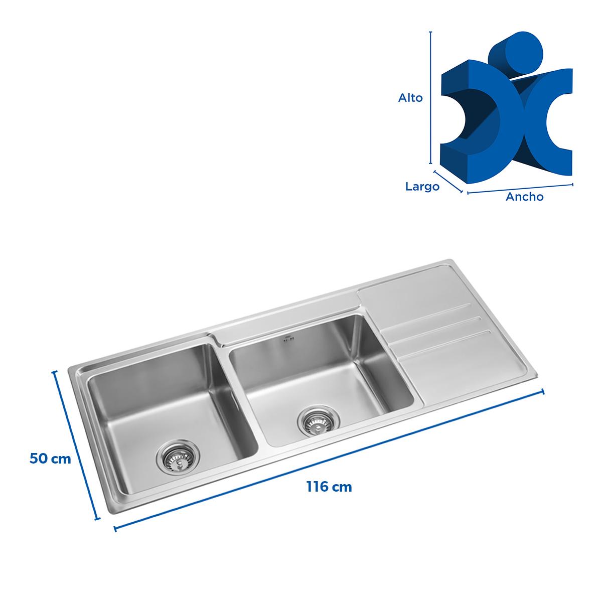 Lavadero Palladio Para Sobreponer - Acero