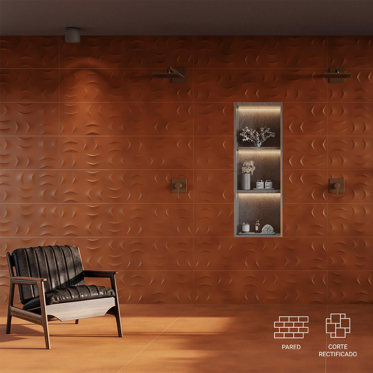Porcelanato Luster Decor Brown - 29.1 x 117 cm - 1.36 m2