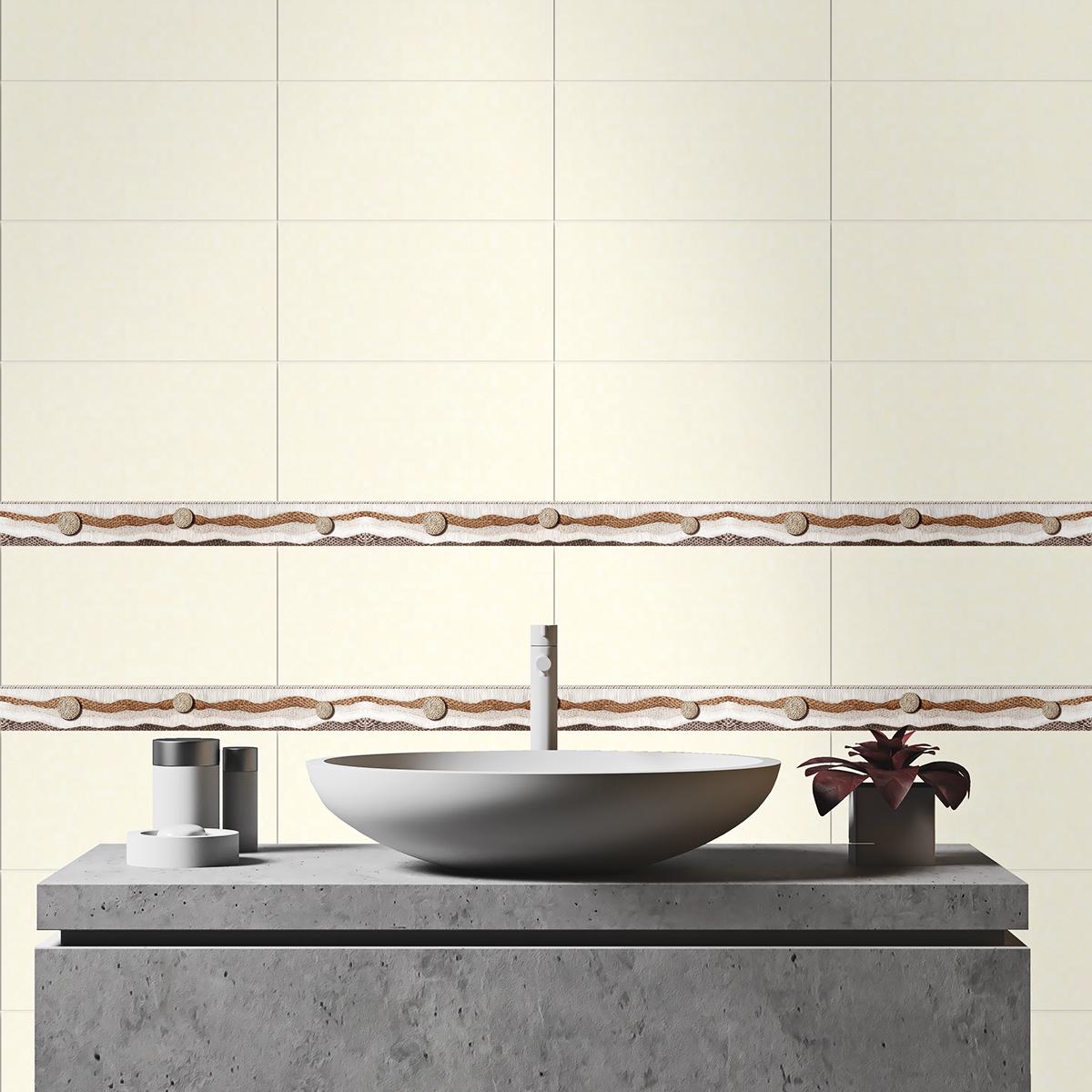 Listelo Moca Beige Brillante - 5.5X45 cm - 1 pza