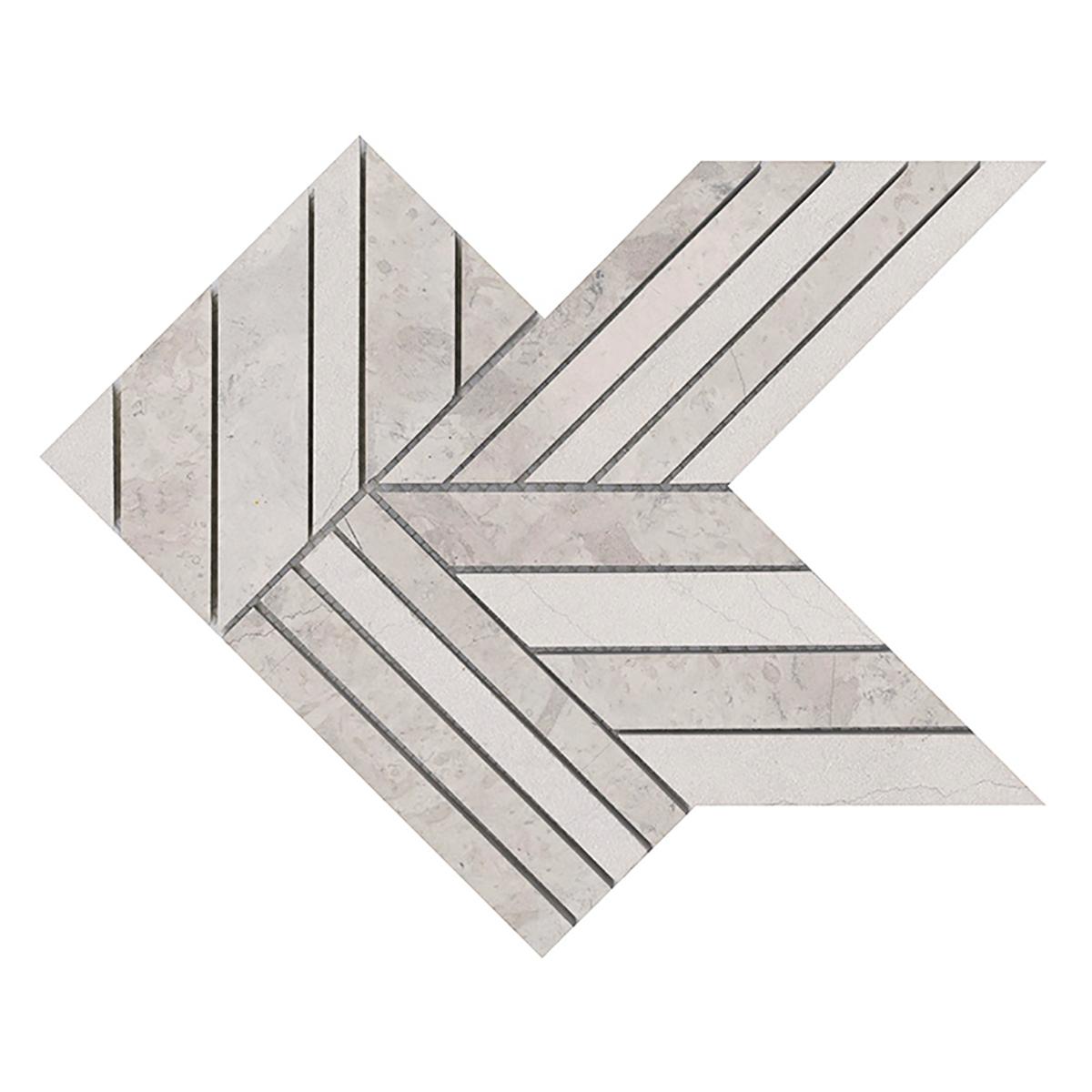 Mosaico Form Gris/Beige Mate - 21X23X1 cm - 1 pza