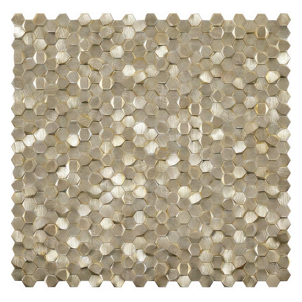 Mosaico Colonial Gravity Aluminium Dorado Brillante - 30.1x30.7 cm