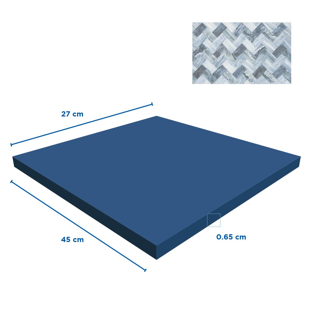 Mayólica Chocolate Azul Brillante Est - 27 x 45 cm - 2.07 m2