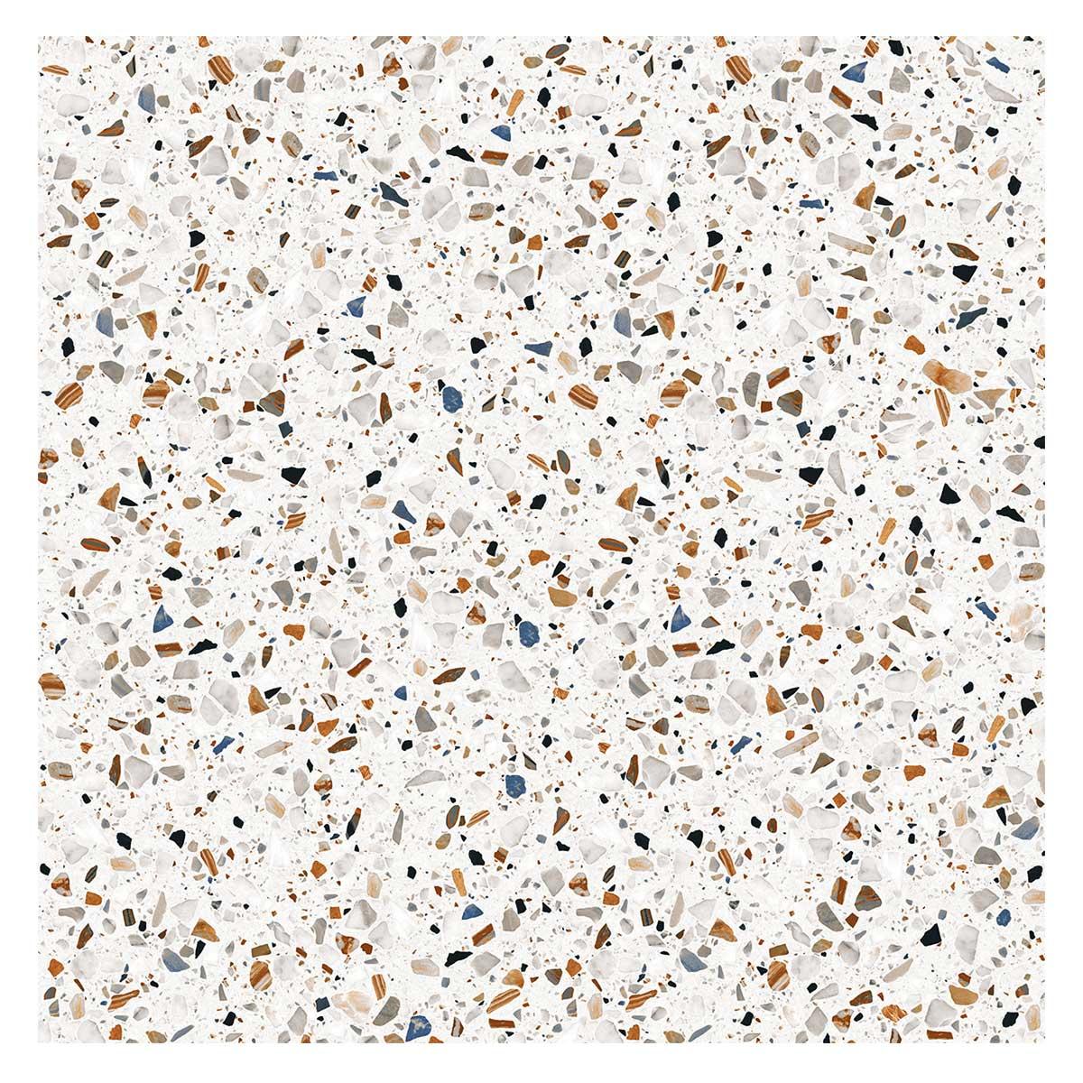Porcelanato Terrazo Fiesta Beige Brillante - 60X60 cm - 1.44 m2