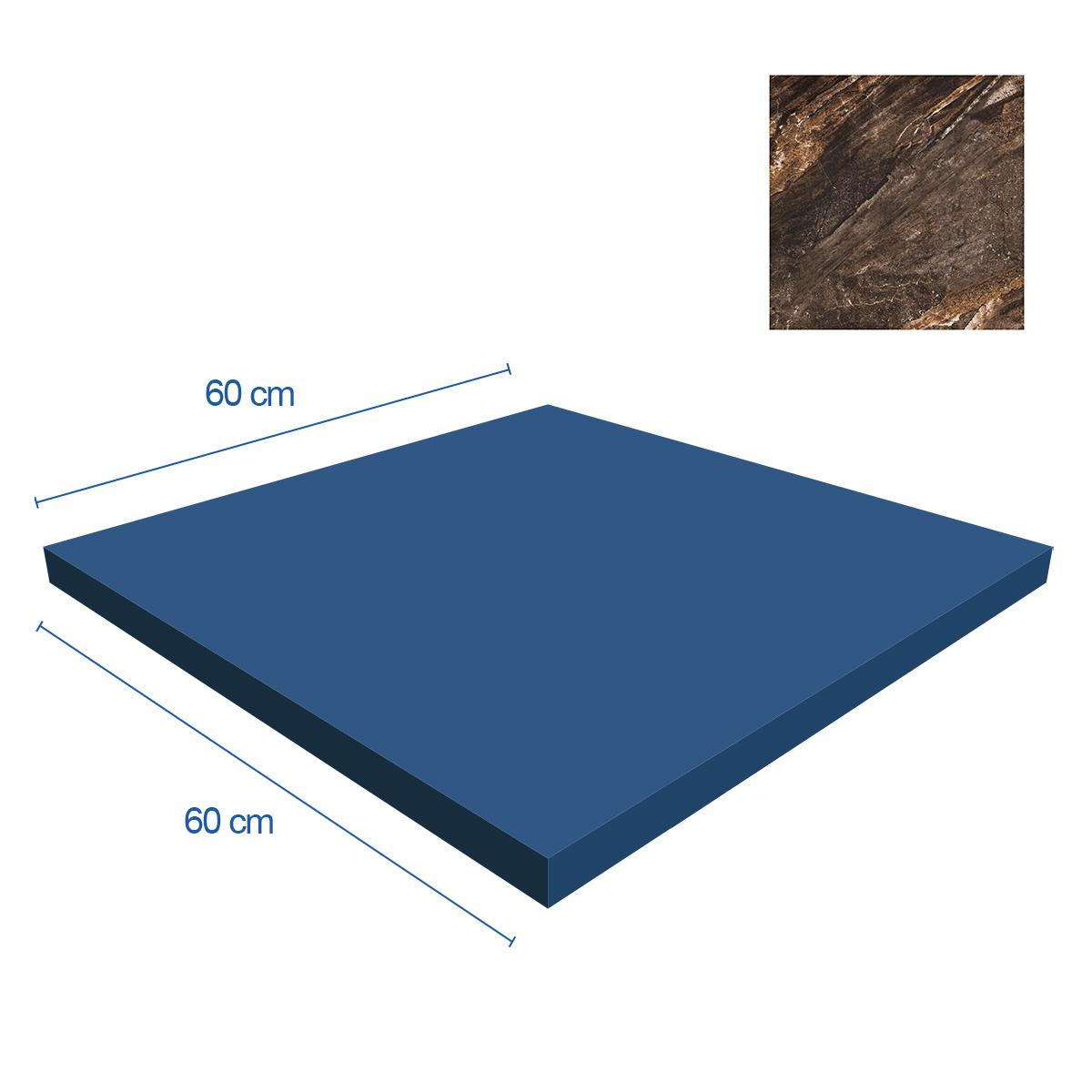 Porcelanato Emperador Gris Pulido - 60X60 cm - 1.44 m2