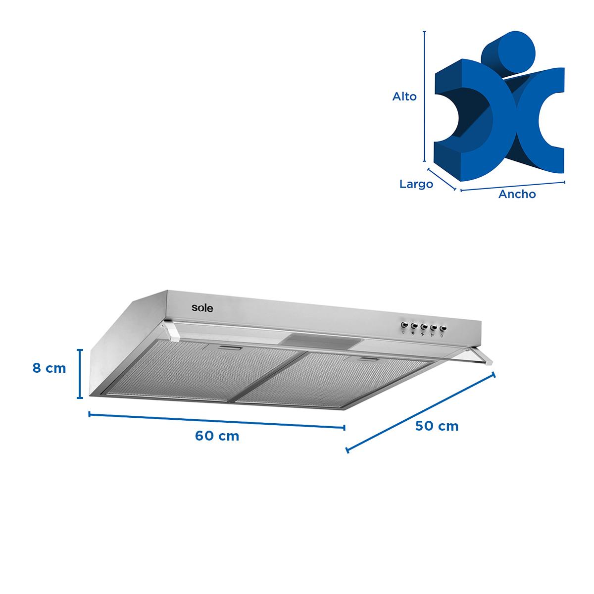 Campana extractora Nueva Roma 2 Mot. Acero Inox. 60 cm. - Oechsle