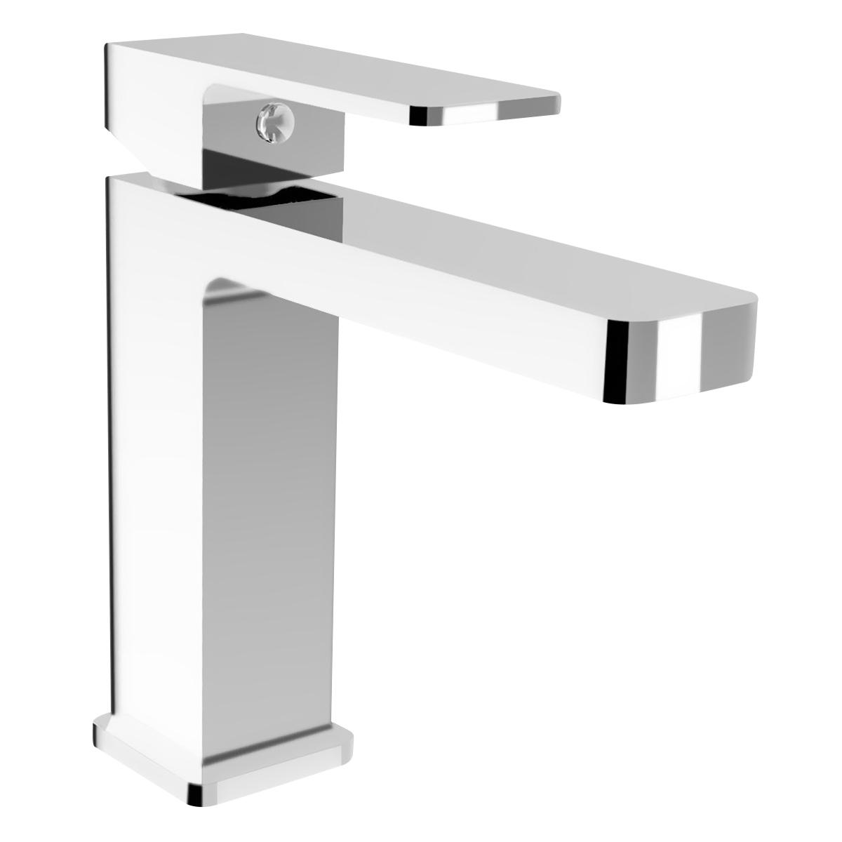 Monocomando Flatt Para Lavatorio Al Mueble - Plateado