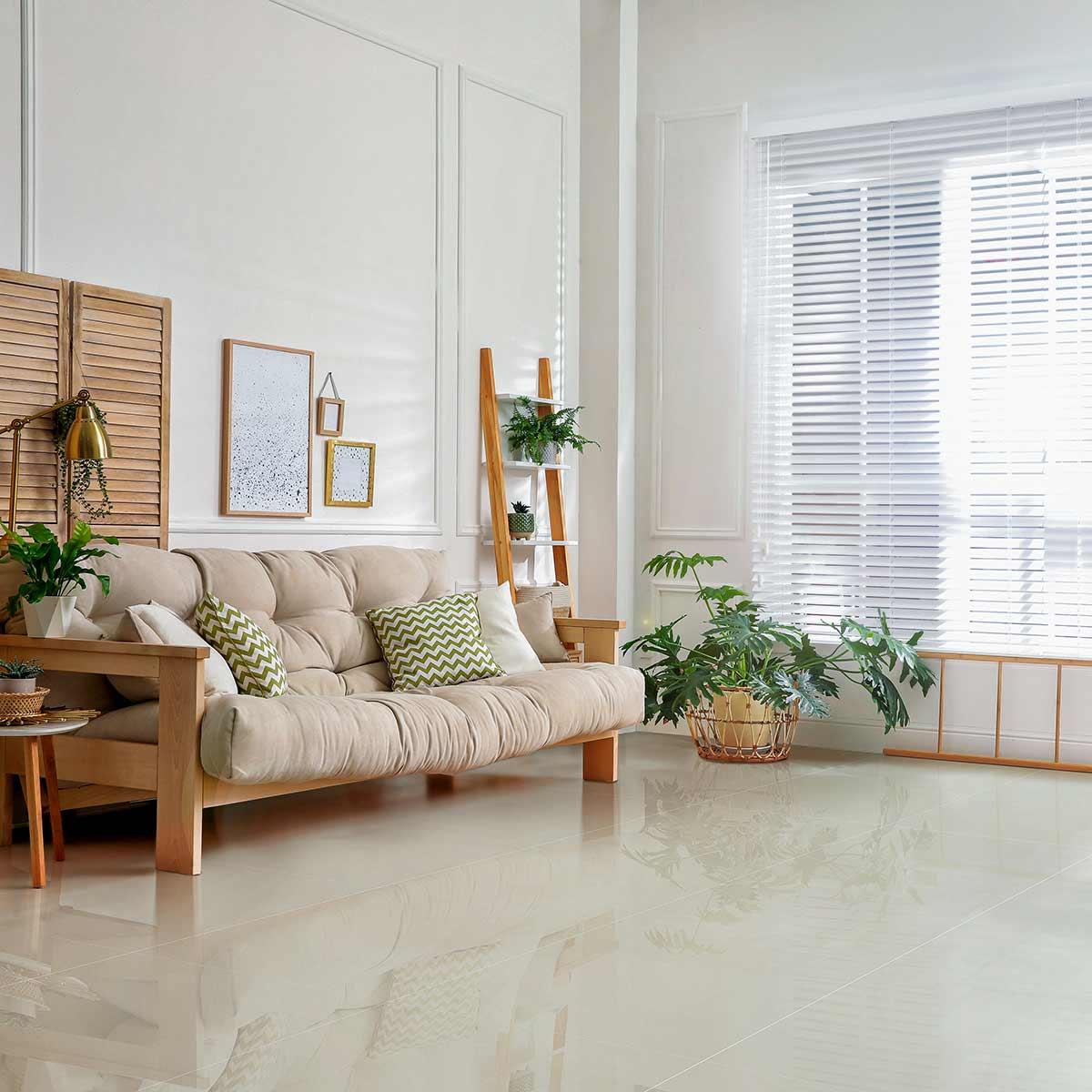 Porcelanato Unicolor Hueso Pulido Nanométrico - 60 x 60 cm - 1.44 m2