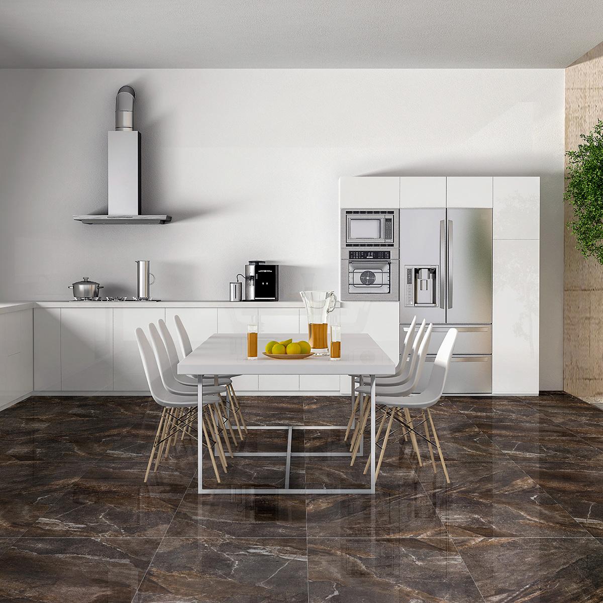 Porcelanato Emperador Gris Pulido - 60X60 cm - 1.44 m2