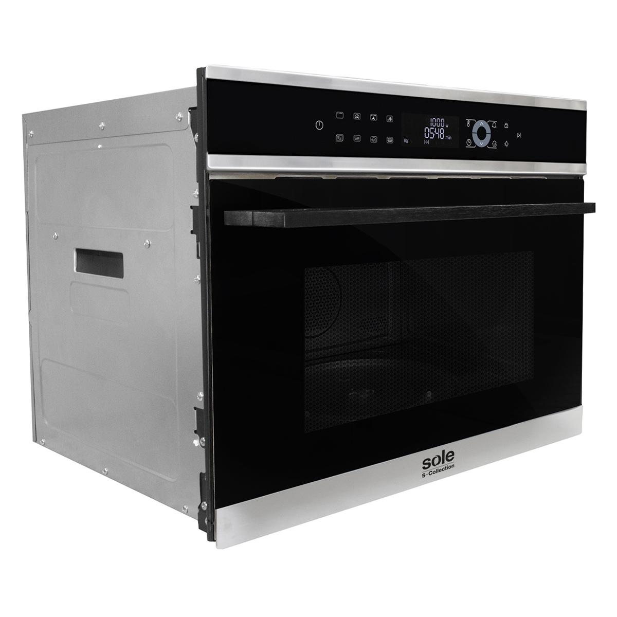 HORNO ELECTRICO DE EMPOTRAR GLASS BRASIL BLACK 60 F3, STANDARD, CON 3  FUNCIONES, EN VIDRIO TEMPLADO, 57 L