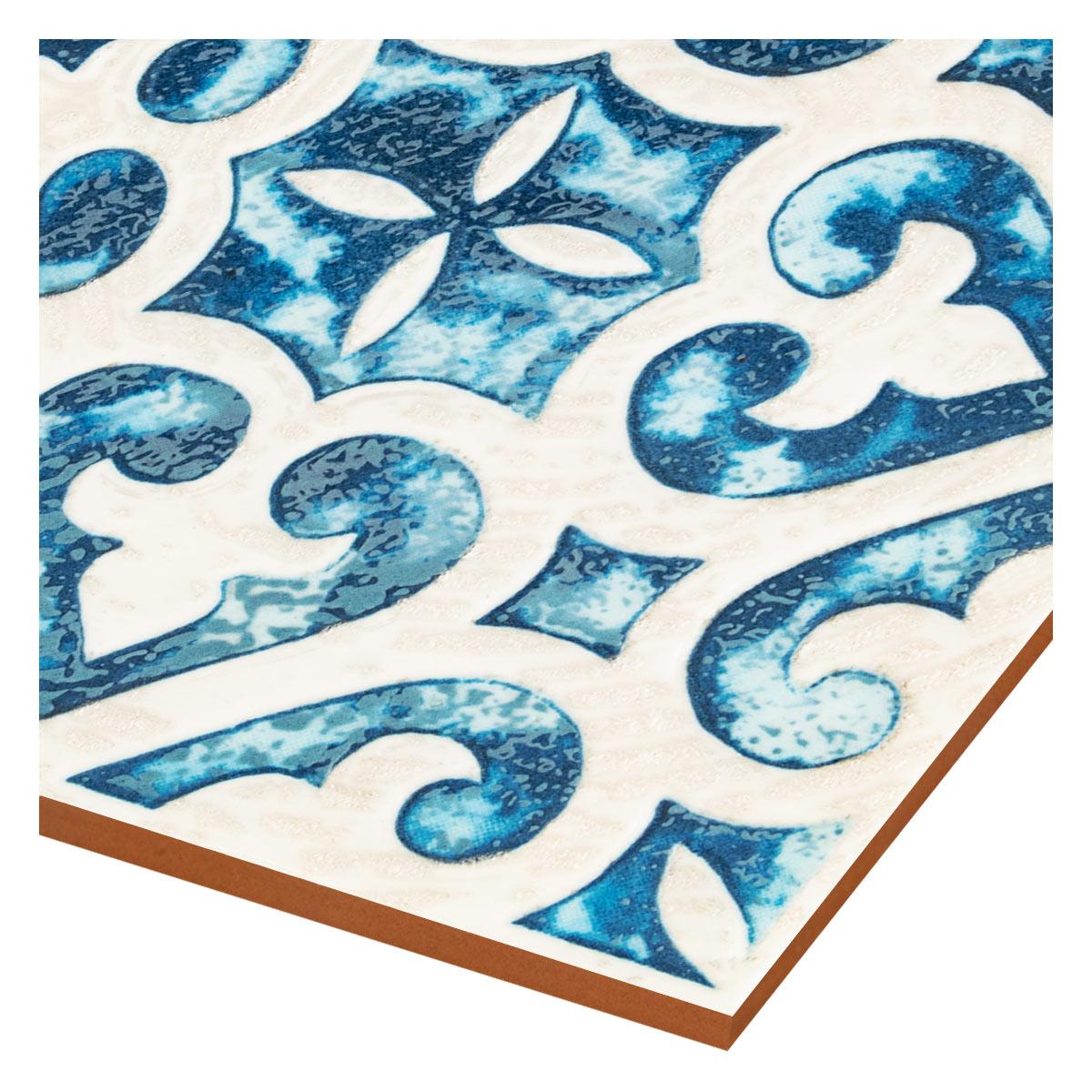Inserto Olivia Atrani Delta Blu Azulejo 15X15 Pza