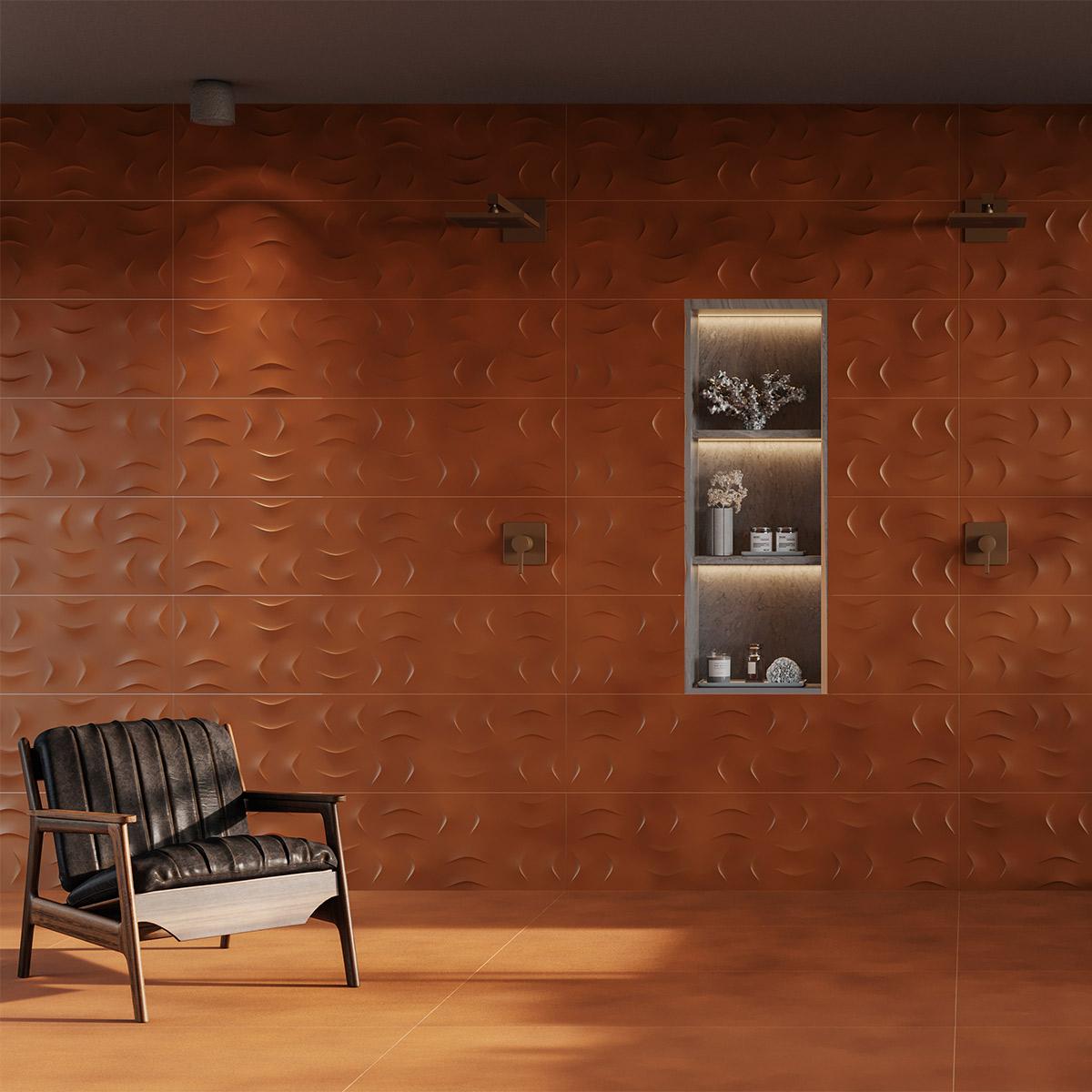 Porcelanato Luster Brown Natural Rectificado - 58.4 x 117 cm - 1.37 m2