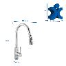 Monocomando Stal Para Cocina - Plateado