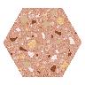 Porcelanato Confete Hexa Rosa Mix Natural - 17.4 x 17.4 cm - 1.96 m2