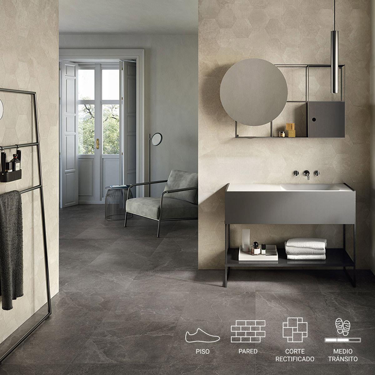 Porcelanato Eureka Marrón Mate - 60X120 cm - 1.44 m2
