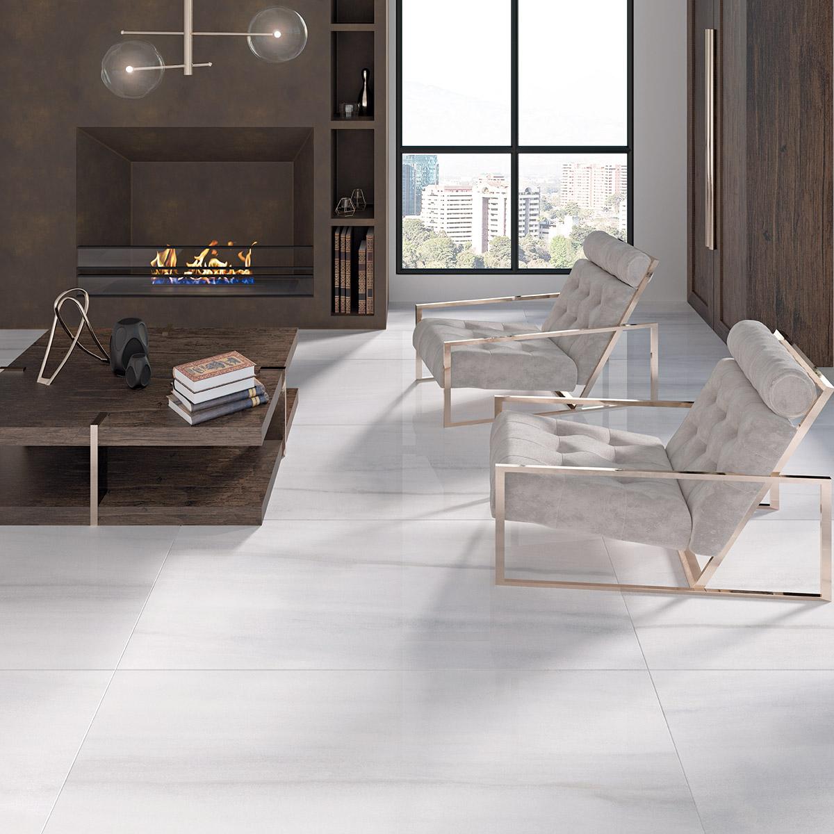 Porcelanato Navarti Bruce Blanco Pulido 60X60 Caja 1.44 M2