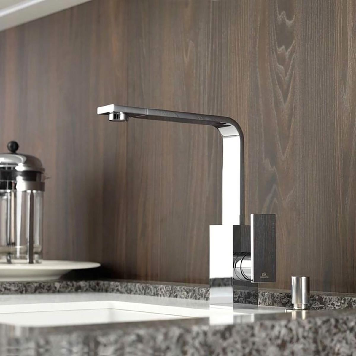 Combo Noken Nk Logic Monomando Cocina C/ Caño Giratorio Cromo