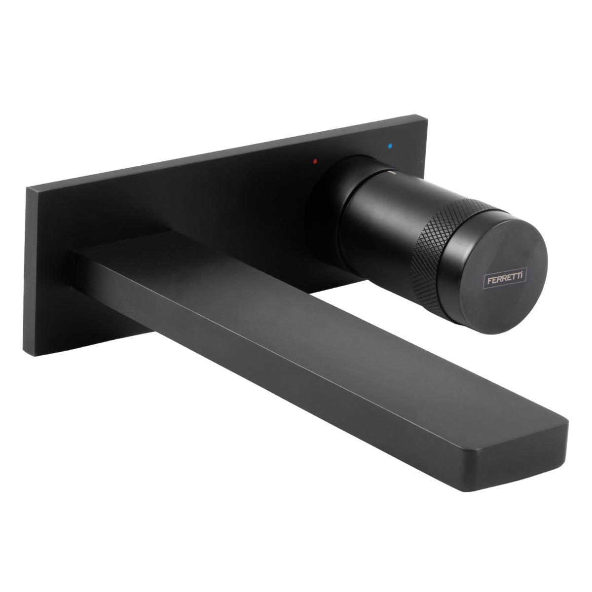 Monocomando Eos Plus Para Lavatorio a la Pared - Negro