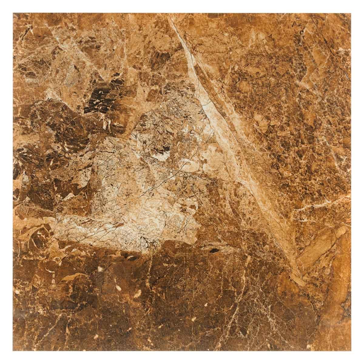 Porcelanato Caspio Marrón Brillante - 60X60 cm - 1.44 m2