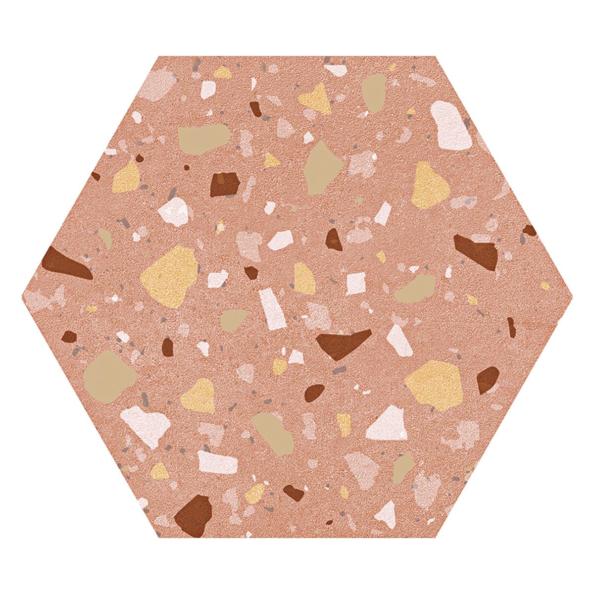 Porcelanato Confete Hexa Rosa Mix Natural - 17.4 x 17.4 cm - 1.96 m2