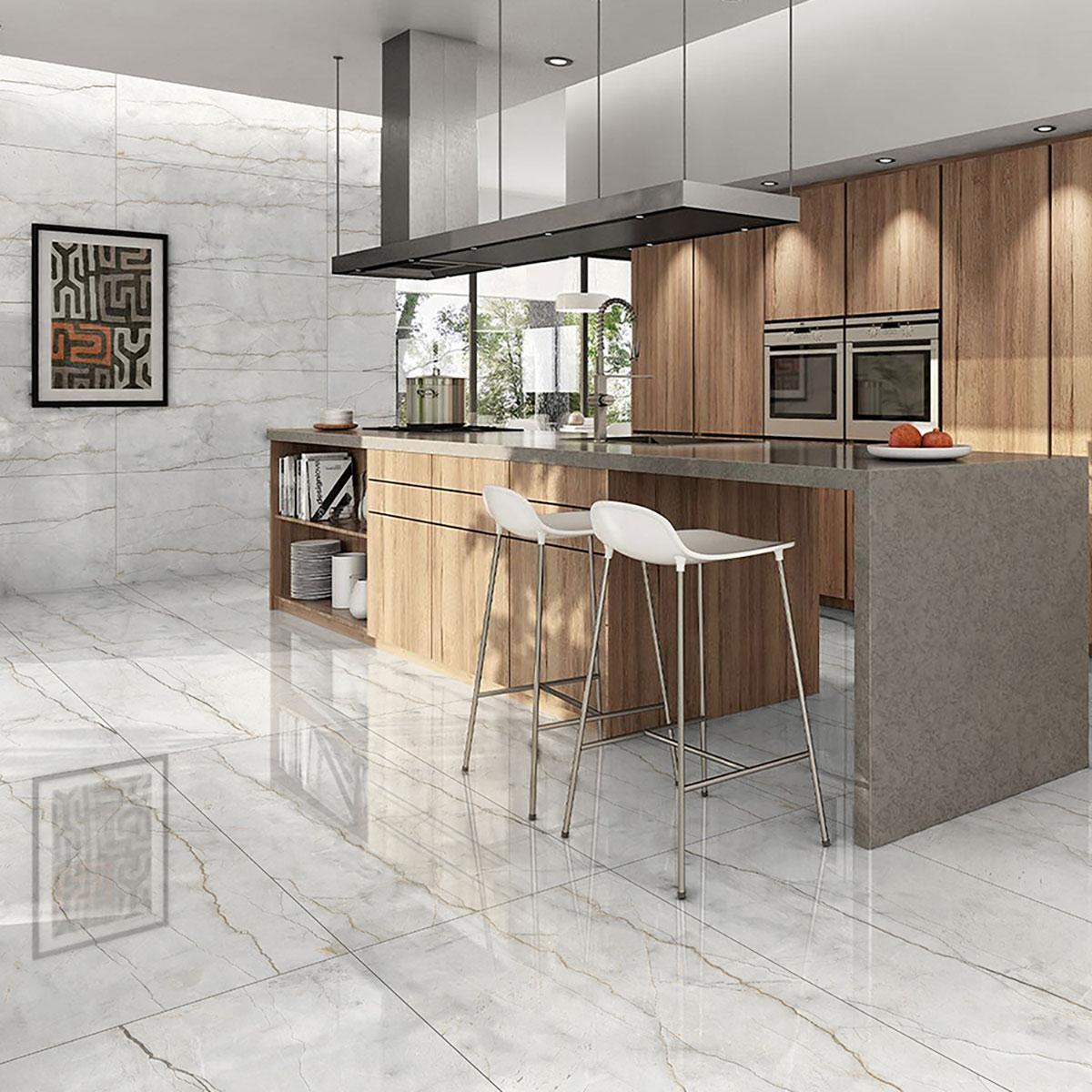 Porcelanato Glamour Gris Brillante - 60X120 cm - 1.44 m2