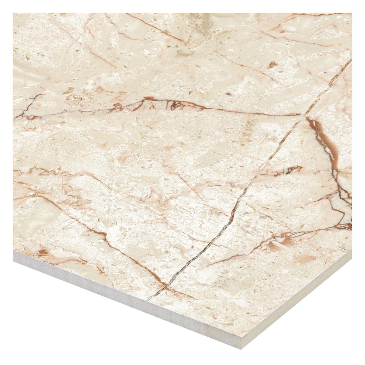 Porcelanato Praia Ivory Brillante - 60X60 cm - 1.44 m2