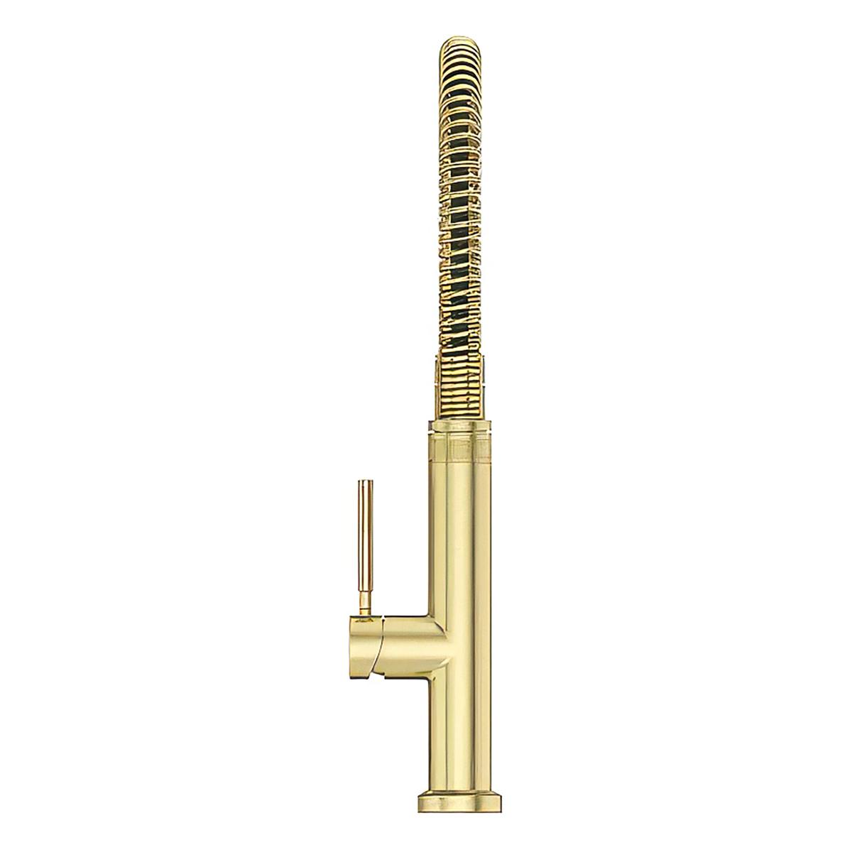 Monocomando Bruton Pico Alto Para Lavadero - Dorado