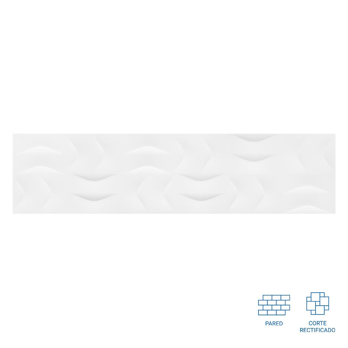 Porcelanato Luster Decor White Mate - 29.1 x 117 cm - 1.36 m2