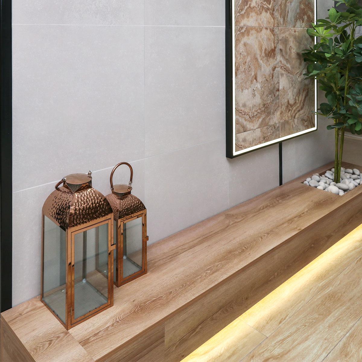 Porcelanato Concreto Cemento Plata Mate - 60 x 60 cm - 1.44 m2