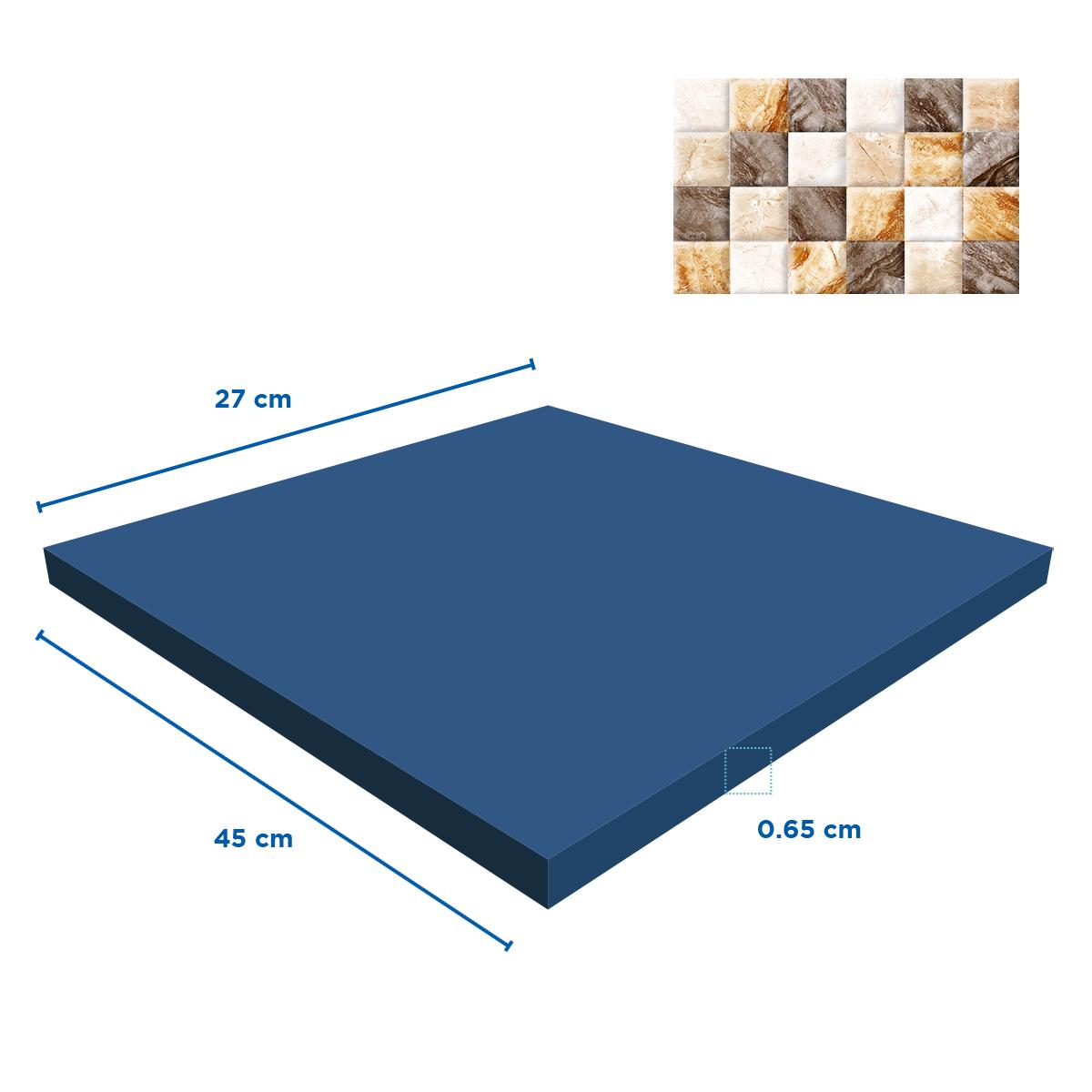 Mayólica Napoles Gris/Beige Brillante - 27X45 cm - 2.07 m2