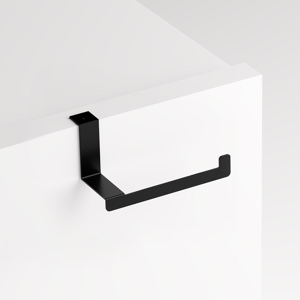 Porta Rollo Yass Lateral Para Baño - Negro