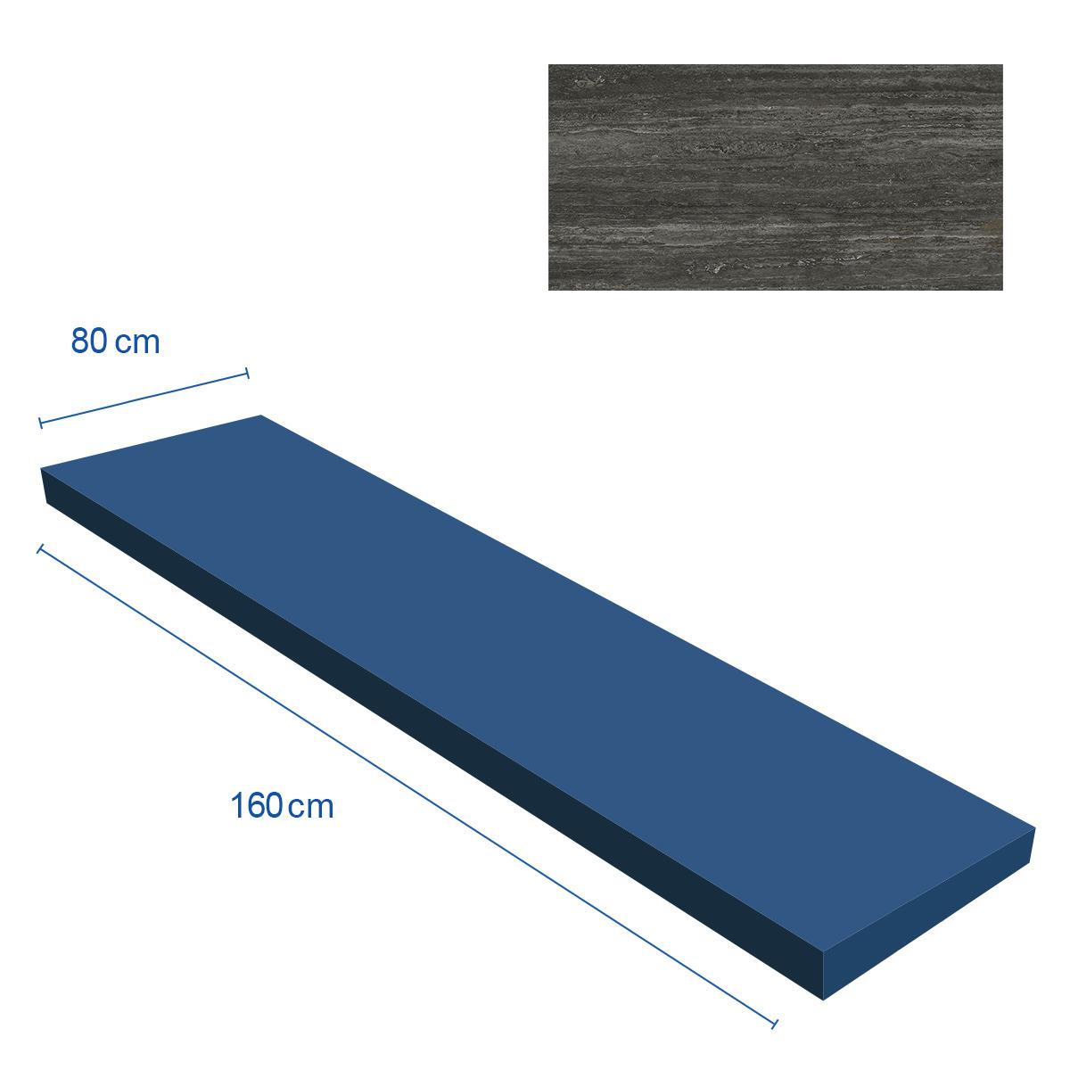 Porcelanato Pierina Negro Natural - 80X160 cm - 1.28 m2