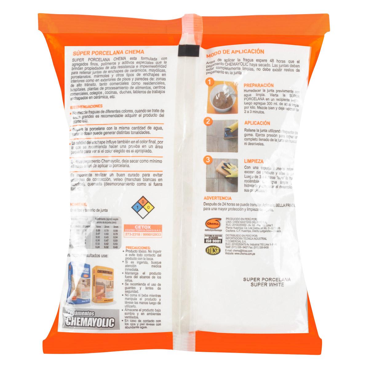 Porcelana Chema Milan Gris Claro Bolsa X 1 Kg