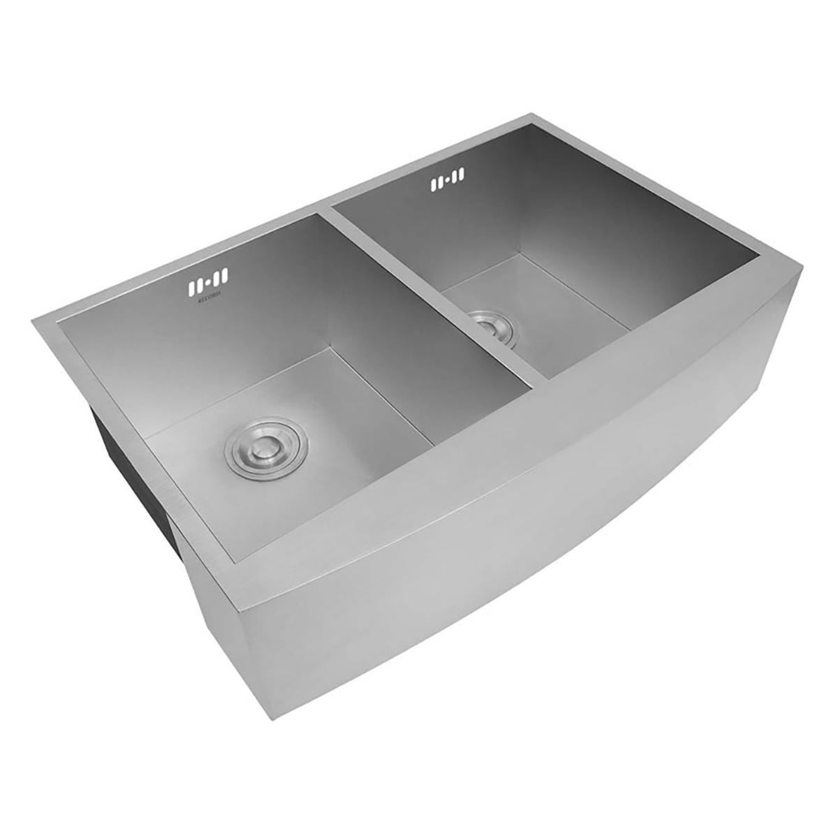 Lavadero Madison 2 Pozas Para Empotrar - Plateado