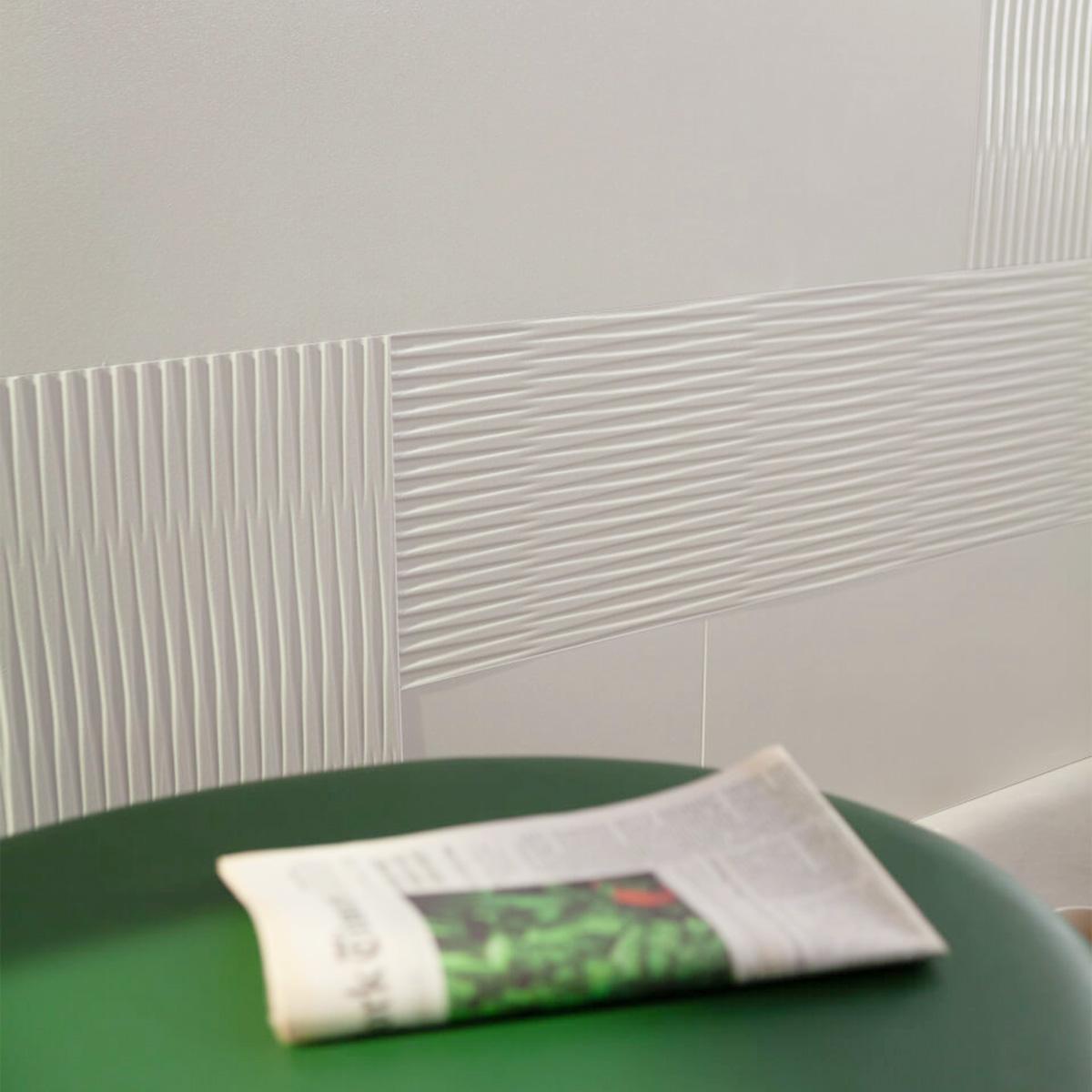 Mayólica Filo Zeus Marfim Metalizado Rectificado - 30 x 90 cm - 1.62 m2