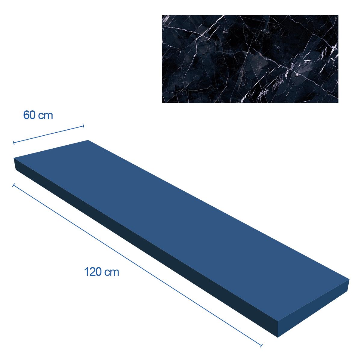 Porcelanato Tele Di Marmo Negro Brillante - 60X120 cm - 1.44 m2