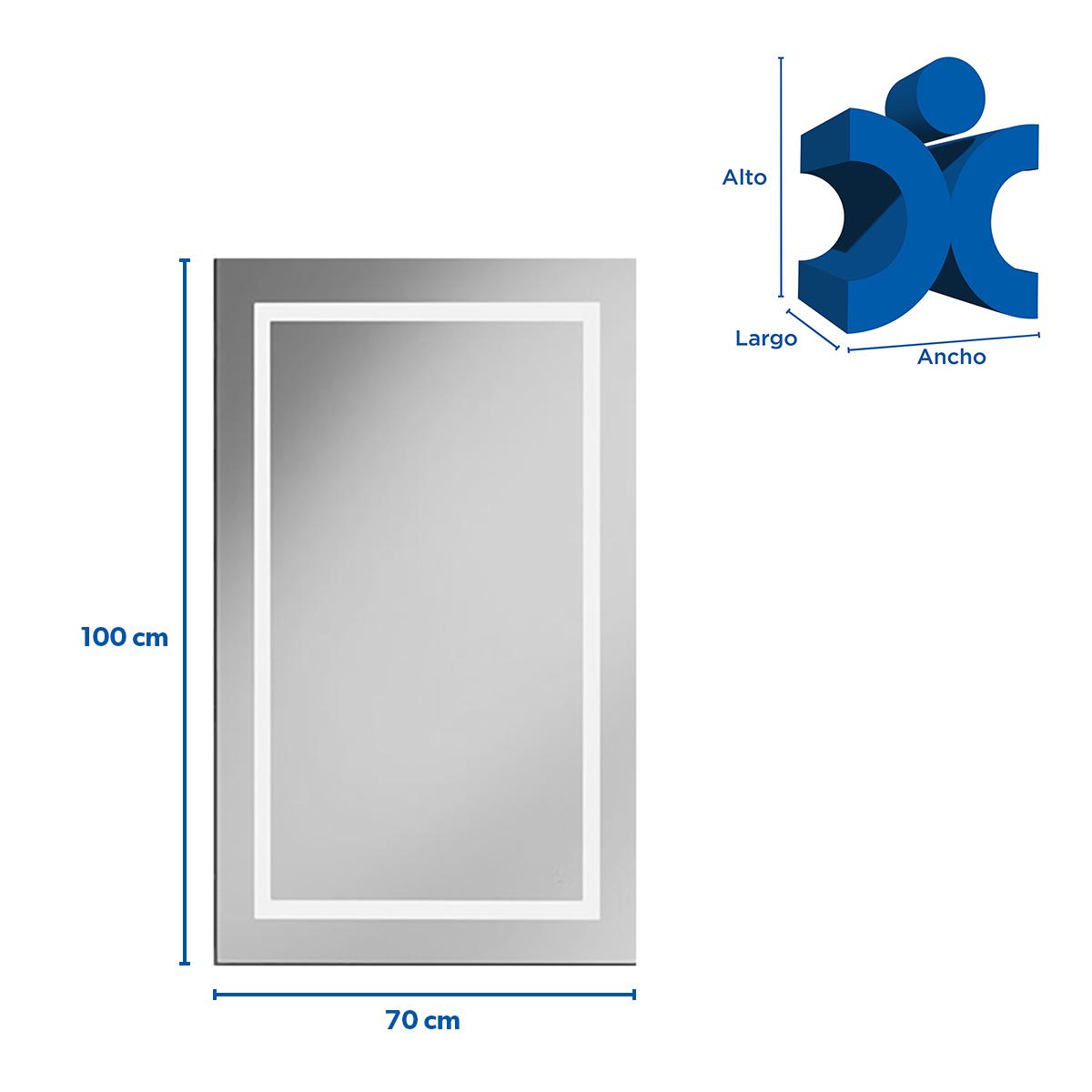 Espejo Square 4 Luz LED