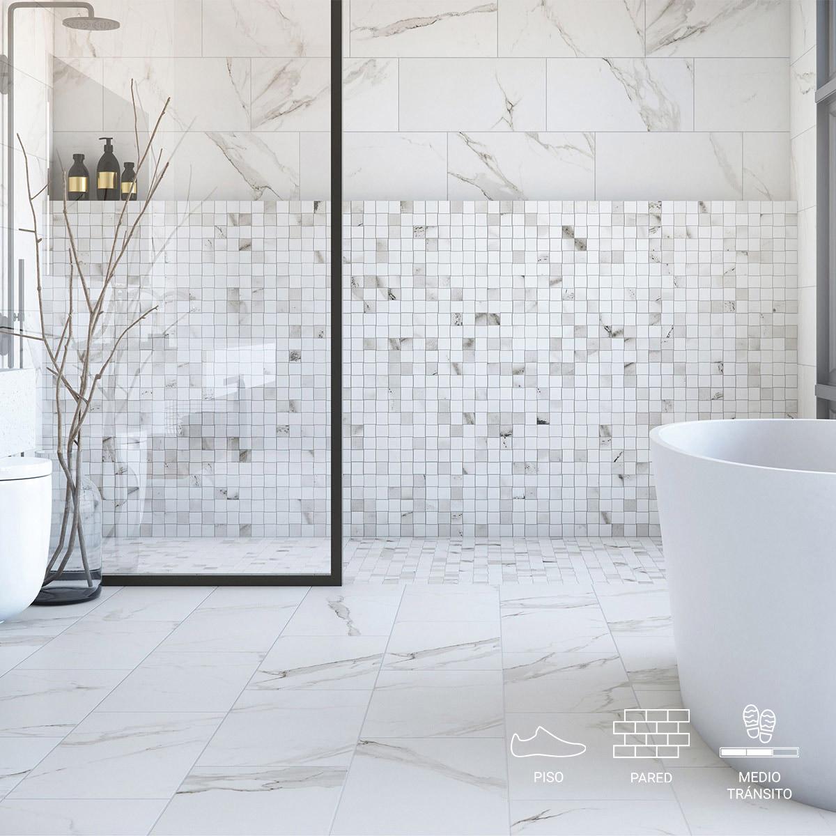 Porcelanato Belmar White Mate - 30 x 60 cm - 1.26 m2