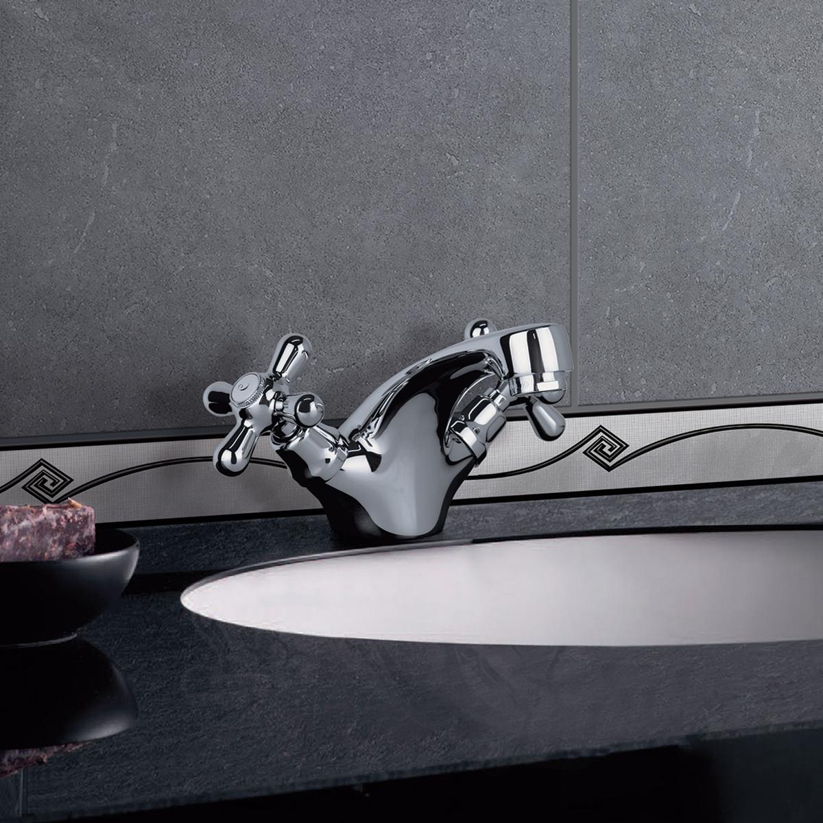 Monoblock Toscana Para Lavatorio - Plateado