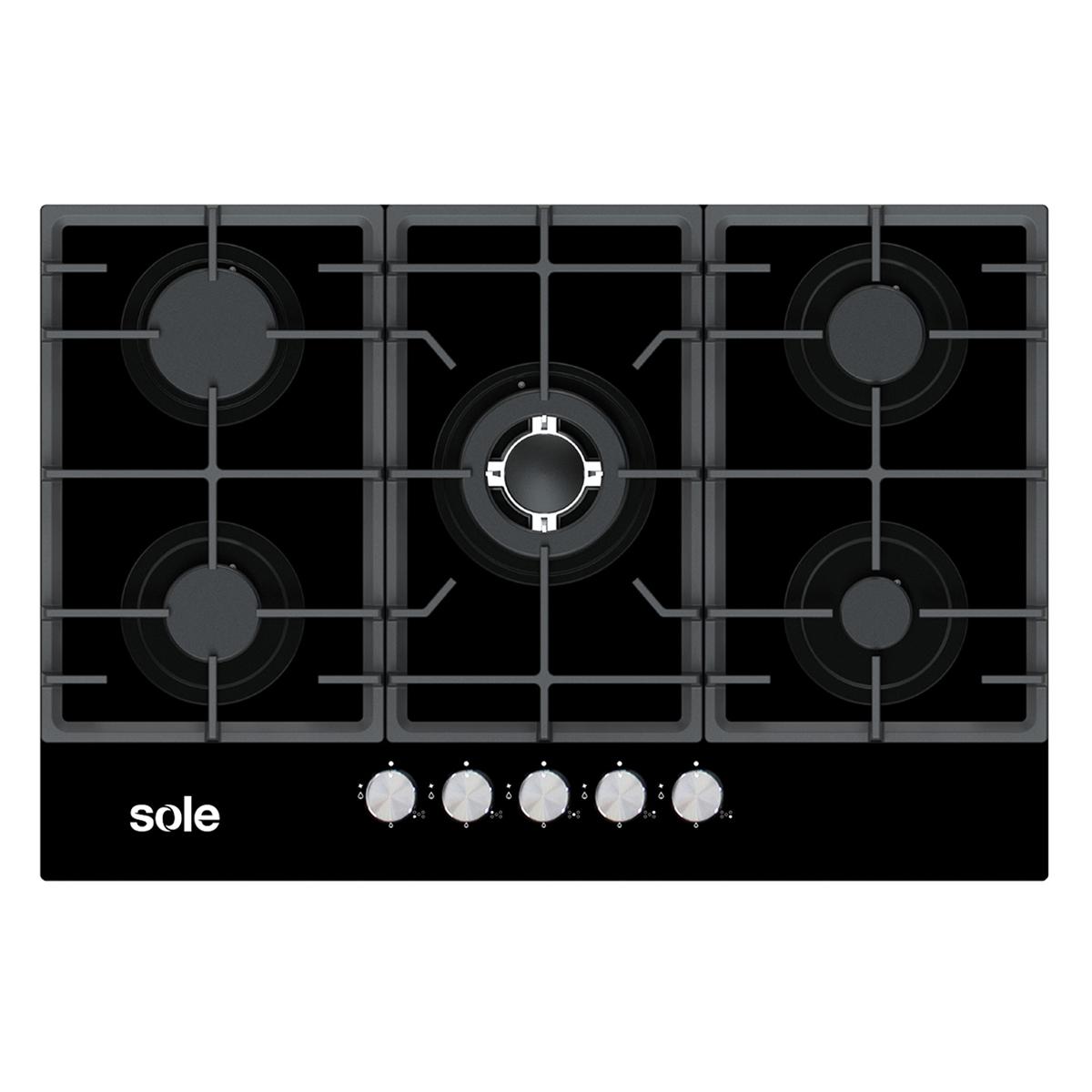 Cocina Sole Encimera Vid Temp A Gas 77Cm Solco058V2 Negro 05