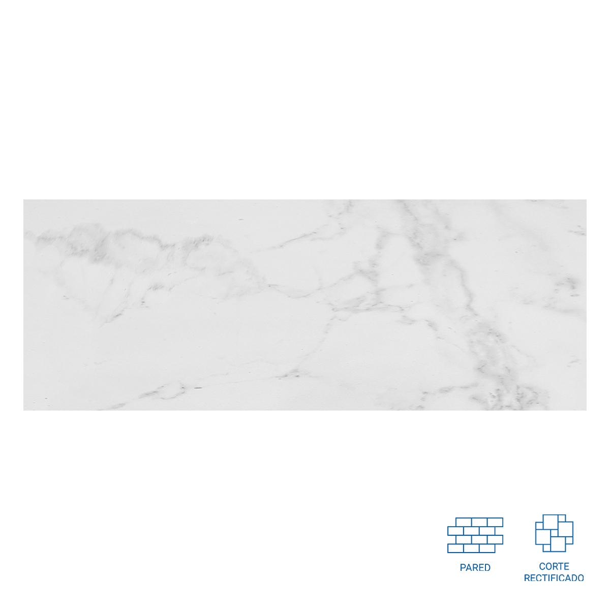 Mayólica Marmol Carrara Blanco Brillante - 45X120 cm - 1.62 m2
